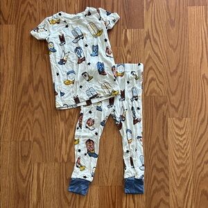 Angel Dear Cowboy Boots Pajama Set - Cream and Brown